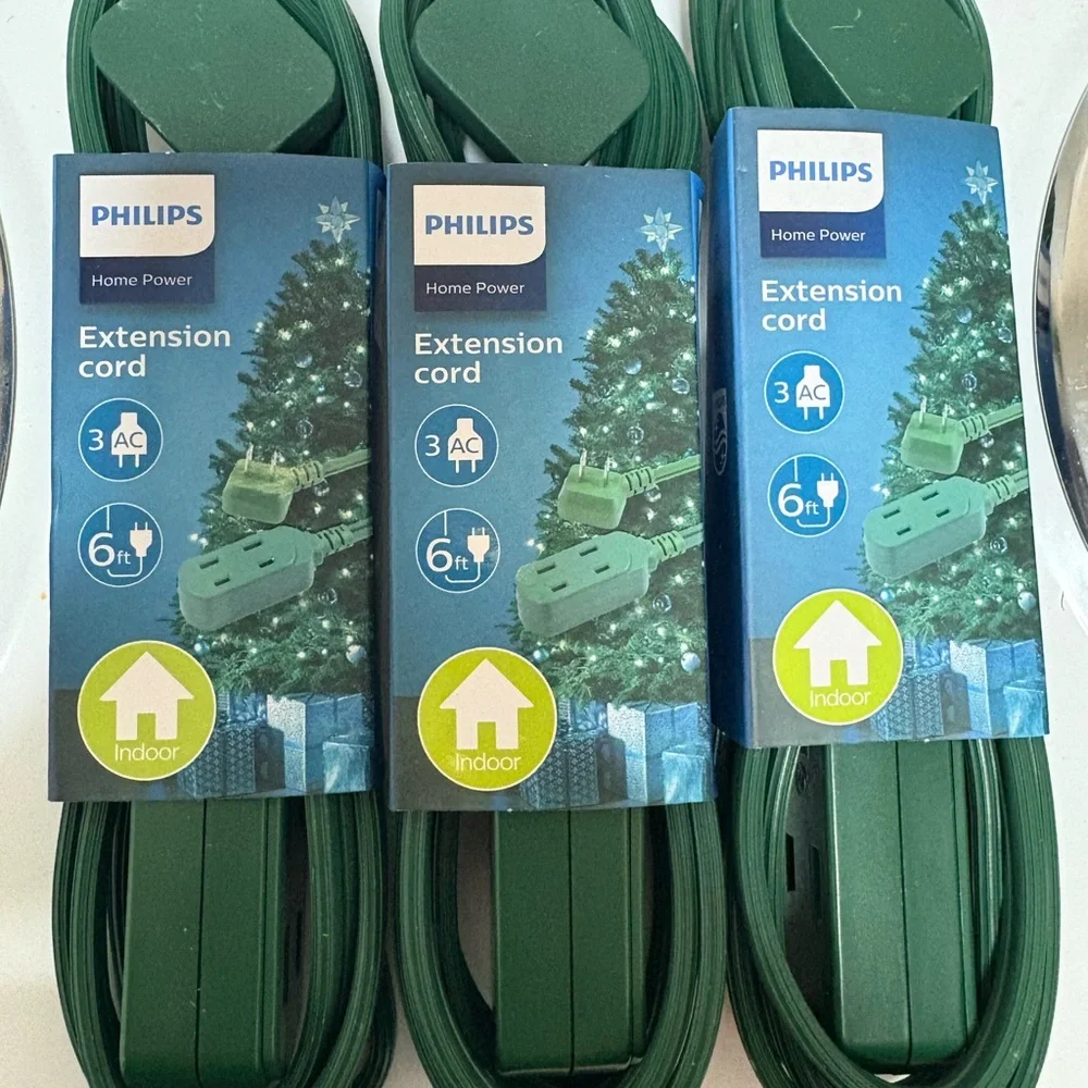 Philips Green 3AC 6 feet Extension Cords